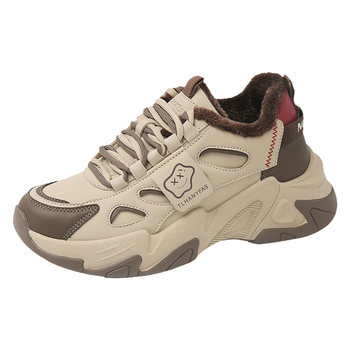 Sticky feel casual anti-slip plus velvet warm sports cotton shoes