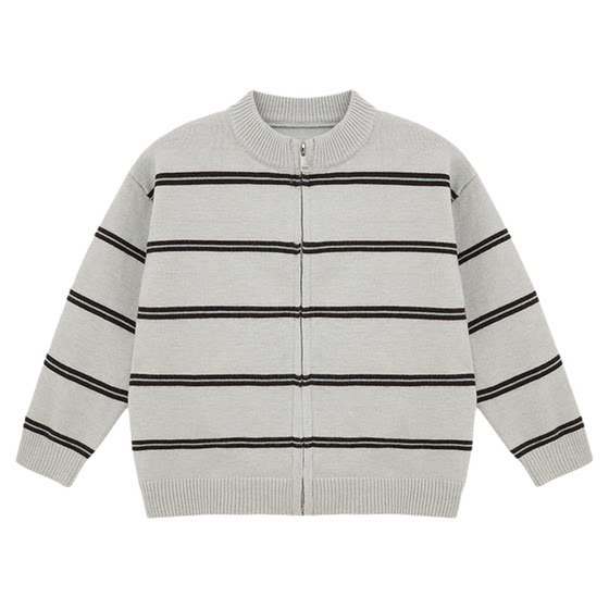 
Paiding children's clothing boys' sweaters children's boys big children's striped knitted cardigan 2026 spring new tops spring fashion trend