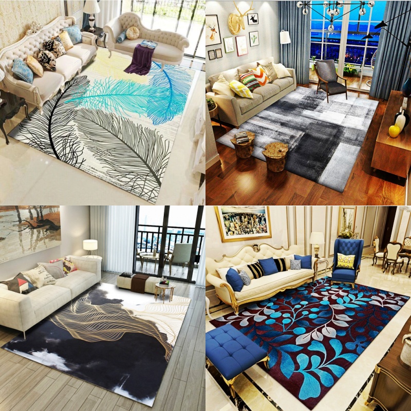 ins北欧几何地毯客厅沙发茶几毯定制现代简约家用卧室满铺床边毯