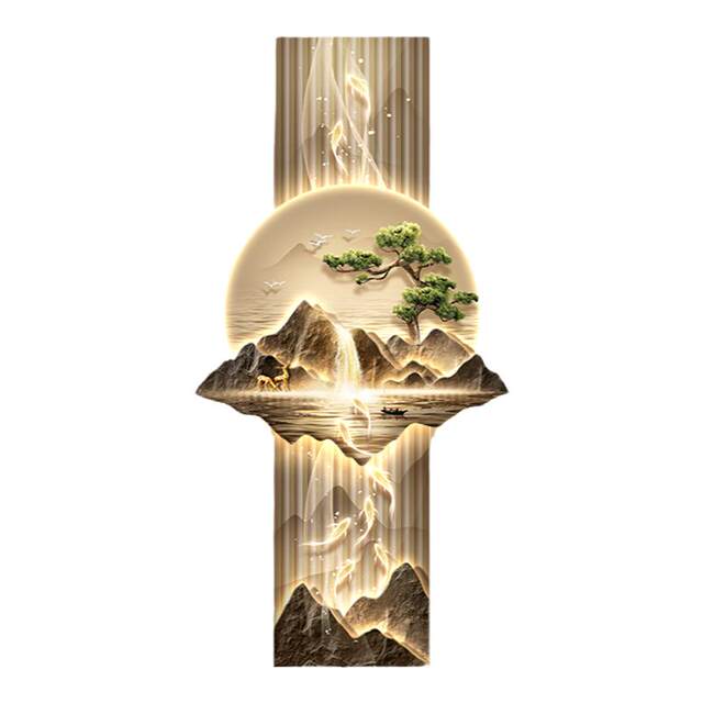 Nine Fish Picture New Chinese Style Entrance Decorative Painting Light ...