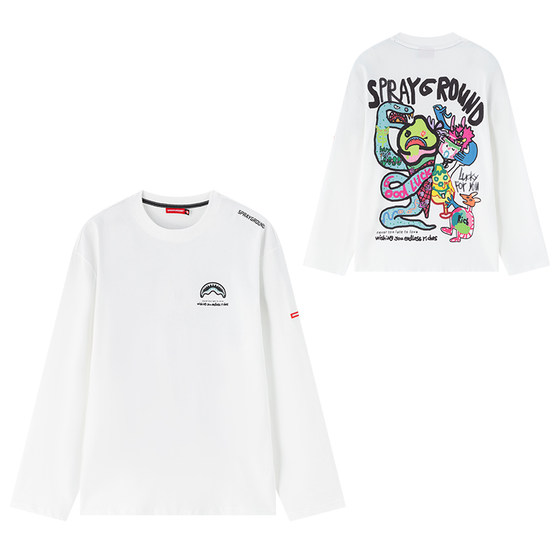 
[Nomaruko joint] SprayGround shark mouth hand-painted graffiti long-sleeved T-shirt men's 25 autumn tops trendy