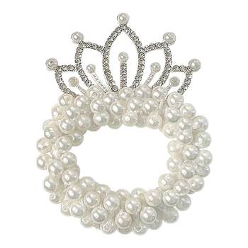 Children's pearl hair rope girl crown hair decoration
