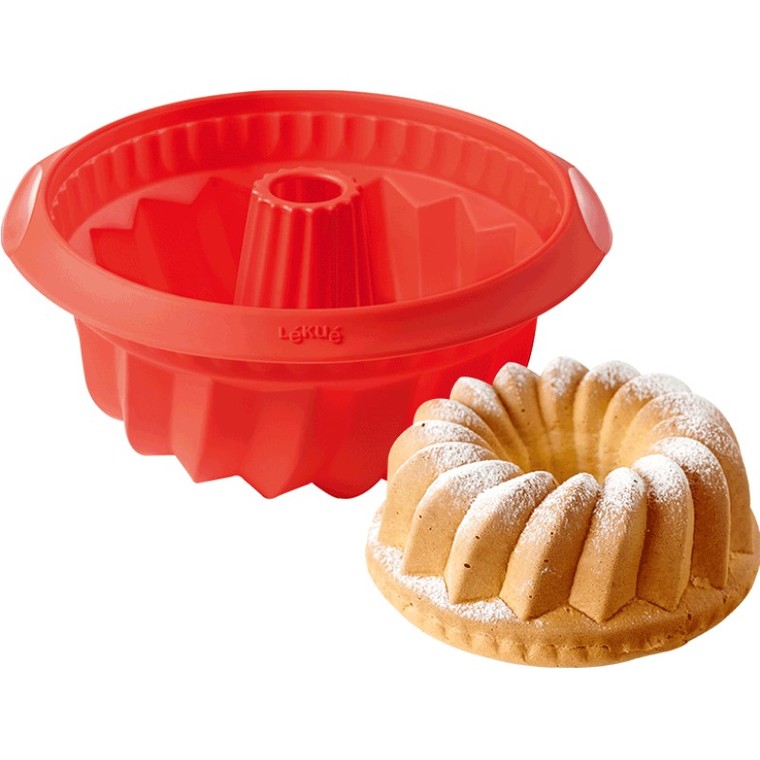 Lekue 8 Inch Square Silicone Cake Pan, Red