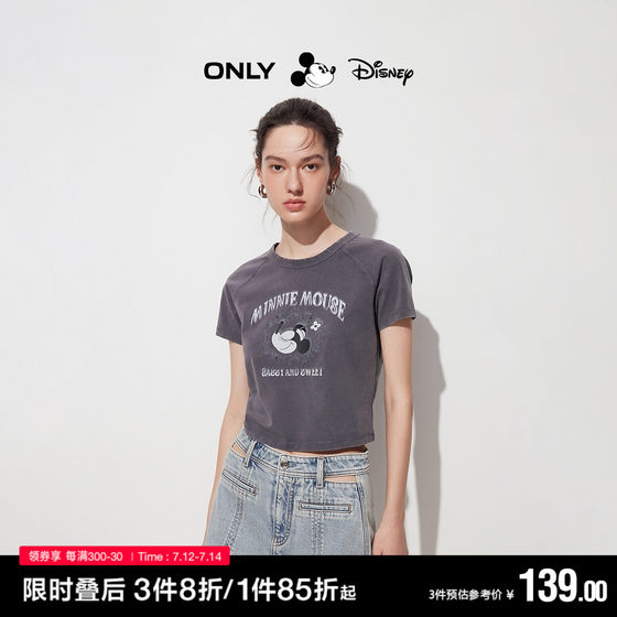 ONLY2024夏季新款迪士尼DISNEY米奇联名款短款T恤女|124201049