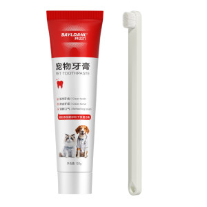 
Baidar pet toothpaste, cat and dog toothbrush set, edible tooth cleaning supplies for bad breath removal