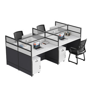 
Office staff desk and chair combination set simple modern booth four 4/6 person staff screen office furniture