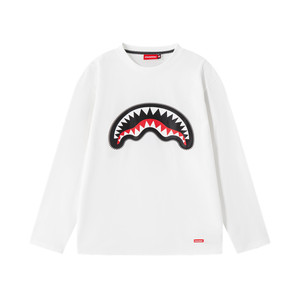 
SprayGround shark mouth basic cotton long-sleeved T-shirt for men and women with round neck and bottoming T-shirt top trendy