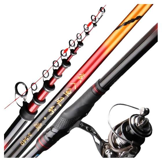 
Far-dropping sliding float rod rock fishing rod No. 3 carbon 5 rock sea rod super hard large guide ring sea fishing rod set