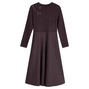 
YINER sound children's clothing winter French wool knitted waist-closing A-stitch dress