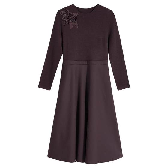 
YINER sound children's clothing winter French wool knitted waist-closing A-stitch dress