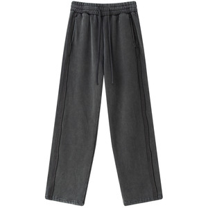 
Men's clothing structure analysis, loose edge, velvet, fried snowflake straight trousers, loose, lazy and drapey solid color patch sweatpants