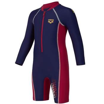arena children's long-sleeved sun protection warm one-piece swimsuit