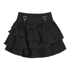 Sagidolls Girl Fighting Black Sweet Cooler Cake Cake Cake Skirt High -waisted Halway Skirts
