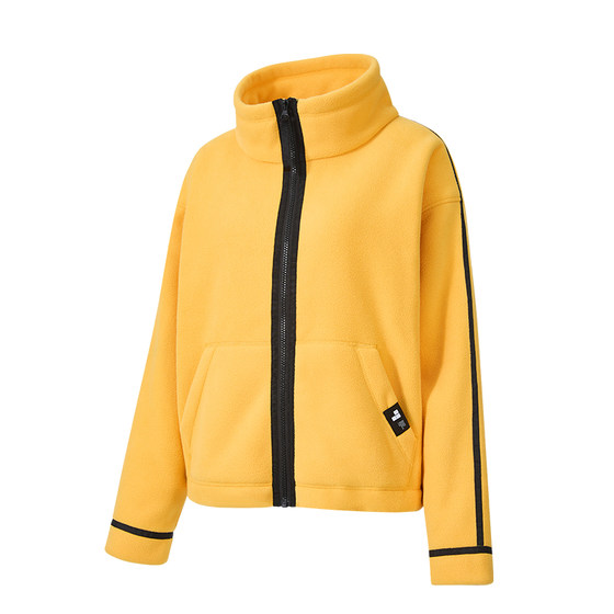 
SW outdoor sports jacket women's autumn and winter warm fashionable color matching fitness cycling suit stand collar thickened sherpa