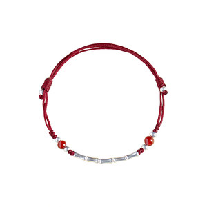 Lucky Red Rope Bracelet Girls Silver Bamboo Festival ashore woven hand rope men's foot chain female bunks for postgraduate gift couples