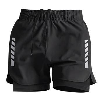 Men's swimming trunks double layer anti-embarrassment swimsuit set