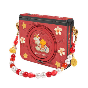 红色油画小马适用华为purax手机壳新款折叠屏pura典藏版x新年旋转支架磁吸中轴全包带挂绳保护套本命年女马年