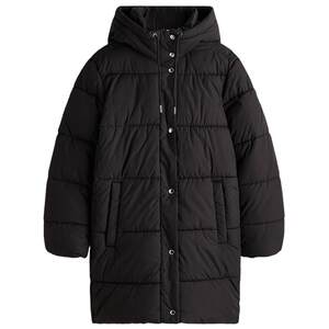 HM women's cotton coat warm winter ootd warm outdoor fashionable hooded long knee-length jacket 1282371