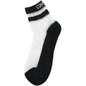 
Crystal glass silk mid-tube socks for women thin short stockings spring and summer pure cotton bottom non-slip wear-resistant card wire breathable stripes