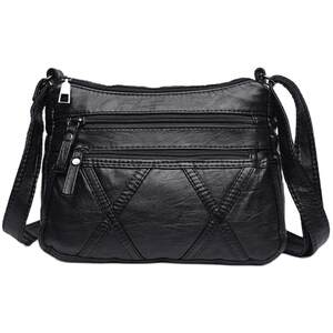 
2026 Spring New Crossbody Bag Mom Shoulder Bag Washed Soft Leather Ladies Small Bag Middle-aged and Elderly Versatile Women's Bag