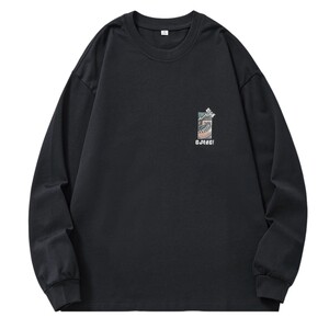 
Men's black heavyweight t-shirt men's long-sleeved spring new coat national fashion men's clothing bottoming shirt inner top