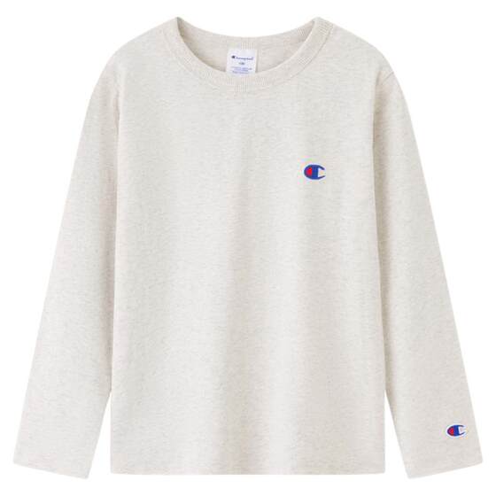 
Champion children's clothing spring new solid color simple round neck long-sleeved T-shirt for men, women and children