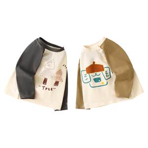 
Boys' long-sleeved T-shirt pure cotton spring baby tops children's clothes baby inner wear outer wear trendy clothes 2026 new style