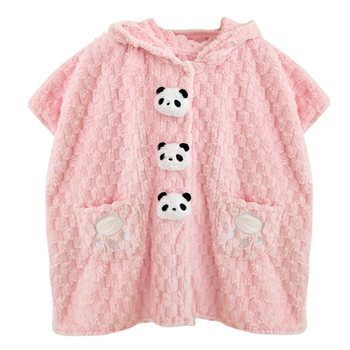 High-child baby baby bath towel with hooded cloak children's autumn and winter bathrobe wearable style boys and girls newborn absorbent towel