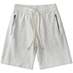 Side zipper cotton knitted casual shorts and sweatpants