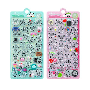 
Japanese little nose cute panda crystal 3d three-dimensional relief sticker girl cute pet mobile phone case decoration sticker
