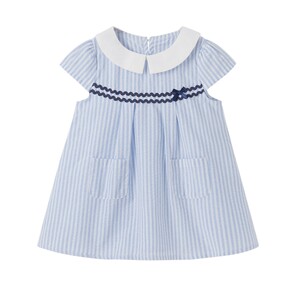 
[7A Antibacterial] Girls Summer Dress Children's Striped Shirt Dress Children's Cute Skirt 2026 Baby Summer Dress