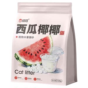 
New crown watermelon coconut pure cassava cat litter non-stick bottom strong water absorption dust-free flushable toilet plant deodorizing flushable toilet