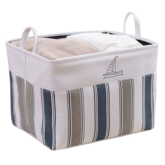 Household thickened foldable large fabric dirty clothes basket wardrobe tidy clothes basket clothing toy storage box
