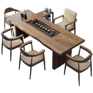 
Solid wood tea table integrated tea table and chair combination modern simple new Chinese style office Kung Fu Zen large board tea table