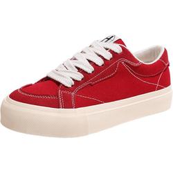 Global 2023 New Red Retro Canvas Shoes Women's Shoes Niche Hong Kong Style All-match Casual Sneakers Women's White Shoes
