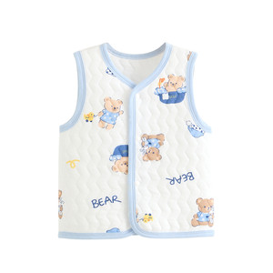 
Baby vest warm outer wear spring, autumn and winter children's vest quilted male and female baby vest pure cotton newborn vest