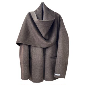 
Coffee yak velvet scarf shawl double-sided wool coat for women short 25 new loose high-end wool coat