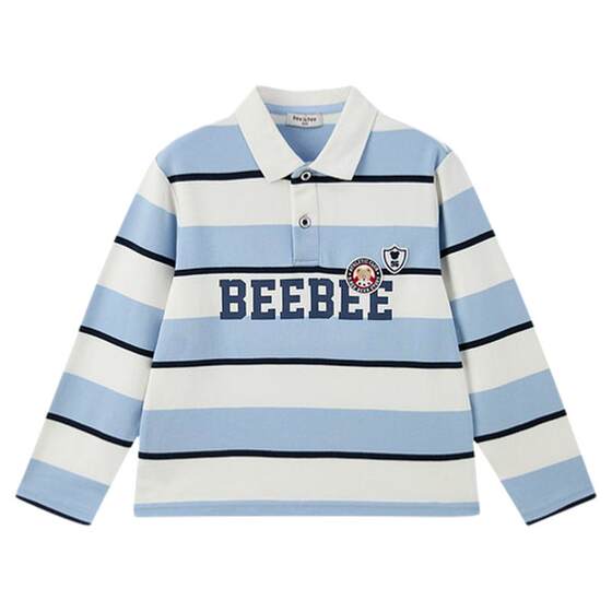 
[Bear Baby] PawinPaw cartoon bear children's clothing 25 years of autumn new boy lapel long-sleeved T-shirt