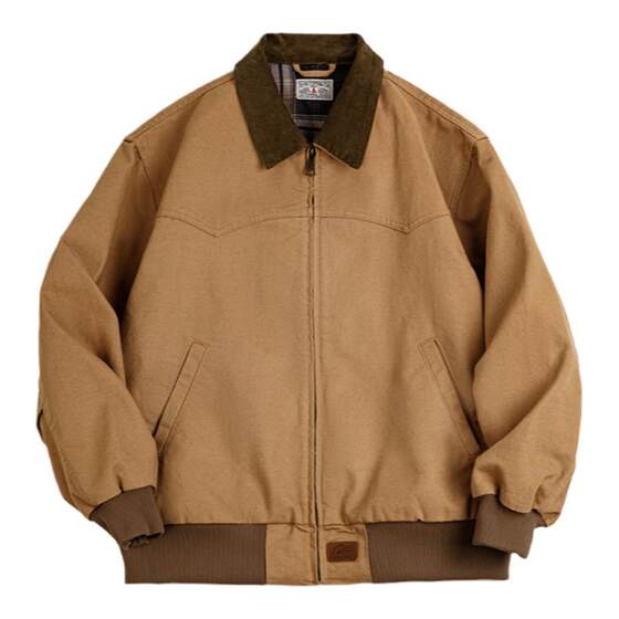 
Madden Workwear American Retro Heavyweight Santa Fe Canvas Jacket Stiff Barn Style Lapel Short Jacket Men's Spring