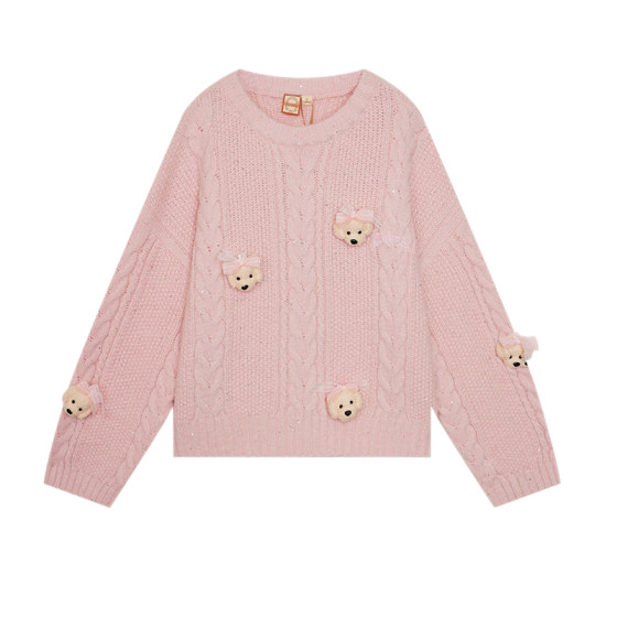 
[Doll Series] LALABOBO Woolen Sweater 25 Winter Trendy Original Sequined Sweet Style Pullover Jacket