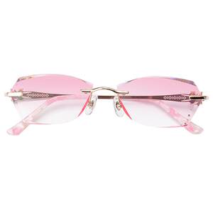 Ultra -light pure titanium -eye frame mirror frame female cutting -edge frameless glasses myopia -proof anti -blue light radiation big face
