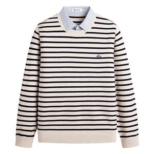 
Navigare Italian small sailing casual fake two-piece striped sweater men's new long-sleeved pullover sweater