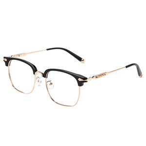 
Photosensitive color-changing half-frame myopia glasses men's style can be matched with anti-blue radiation flat light slutty sexy frame for women