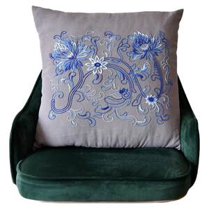 
Pineapple Blue Lotus Pillow Handmade DIY Home Sewing Fabric Embroidery Material Pack Chinese Style Embroidery Kit
