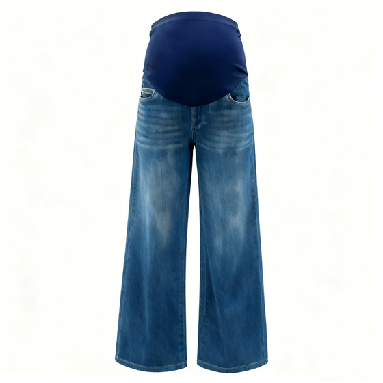 LeoMami maternity pants autumn and winter plus velvet thickened outer jeans elastic loose belly support casual straight pants