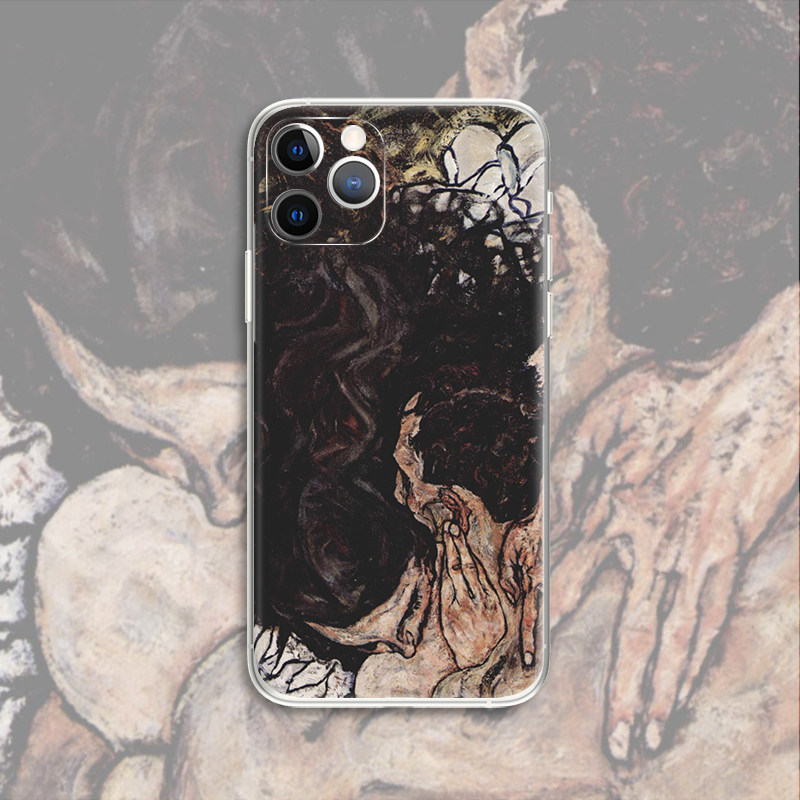 Egon Schiele Expressionist Artwork D909 Abstract Art Phone Case for iPhone 17, 16, 15, 14 and 13