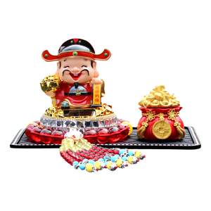 
God of Wealth Solar Nodding Automobile Ornaments Car Decompression Zhaocai Car Interior Ornaments Center Console Decorations