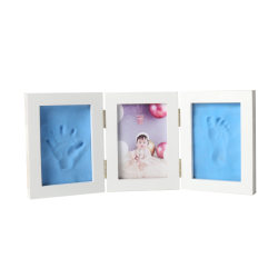 Baby hand and footprint souvenir footprint DIY photo frame