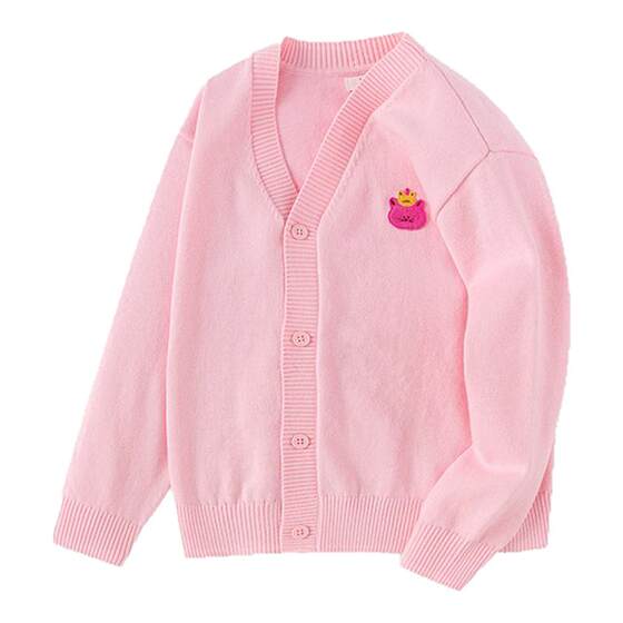 
Balabala children's clothing girls' knitted sweaters new spring and autumn clothing children's boys baby sweater jacket V-neck cardigan