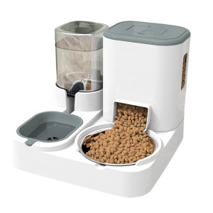 Cat bowl dog bowl automatic feeder cat cat grain double bowl drink water feed integrated cat food pot water bowl pet supplies
